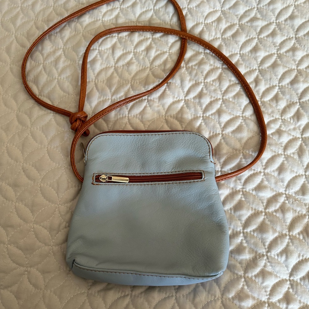 Italian leather cross body purse